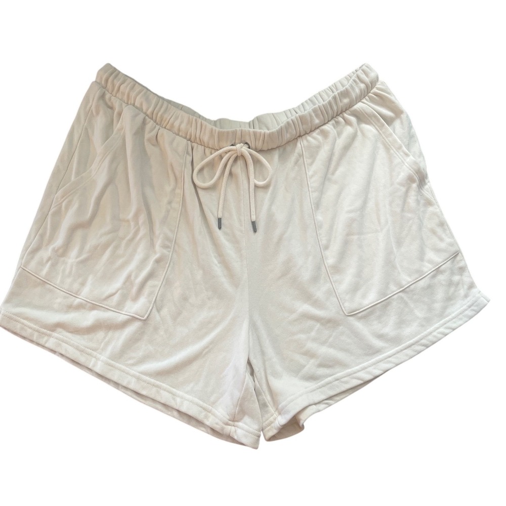 Universal Thread Cream Lounge Shorts XXL NWT High Rise Drawstring Cotton Blend